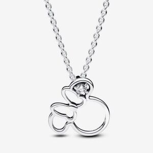 PANDORA‎ + Disney Minnie Mouse Silhouette Collier Necklace w/ Dust Bag NEW